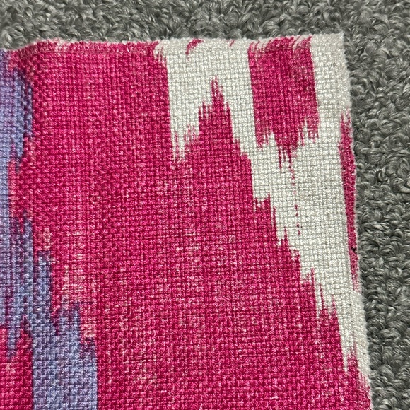 Gaston y Daniela Fabric Sample Remnant Ikat 11” Rojo Pink Purple Crafts - Picture 9 of 14